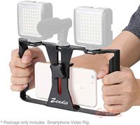 Zeadio Smartphone Video Rig, Phone Movies Mount Handle Grip Stabilizer, Filmmaking Recording Rig Case for Video Maker Filmmaker Videographer - Fits iPhone, Samsung, and All Phones