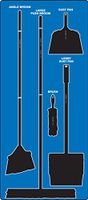 Accuform Clean & Sweep Store-Board, Accu-Shield Material, Blue Board, Black Shadows