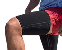 Thigh Compression Sleeve - Hamstring Compression Sleeve (Pair) for Quad & Groin Pain Relief & Recovery - Thigh Brace & Wrap Great for Running & Injury - Anti Slip Sleeves Men & Women (Black, Medium)