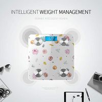 LYAOE Bluetooth Body Fat Scale Gentle Floral Pattern Pink Peonies Smart Wireless Scale with LCD Display Measuring Body Weight Bmi and Health Digital Scale