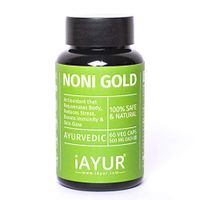 iAYUR Ayurvedic Noni Fruit Extract | Tested & Certified 100% Potent, Natural, Pure & Safe - Skin Glow & Body Rejuvenation - 500 Mg 60 Veg Caps