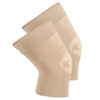 OrthoSleeve KS7 Compression Knee Sleeve for Knee Pain Relief, Aching Knees, patellar tendonitis and Arthritis Relief (Small, Pair, Natural)