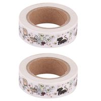 uxcell Pumpkin Print Stationery Box Paperboard Washi Tape Roll Decor 2pcs Orange