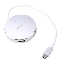 DTECH Aluminum 4 Port USB C to USB Hub 3.0 with Power Port Fast Charging Data Transfer for Laptop Desktop (Silver)