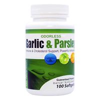 Odorless Garlic and Parsley Softgels by GL Nutrition | All-Natural Detox That Boosts Immunity & Metabolism, Supports Heart Health & Cholesterol Levels 100:1 Extract | 100 Count