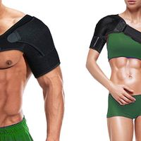 Shoulder brace Sleeve Shoulder Cuff with Pressure Pad Adjustable Breathable Neoprene shoulder support brace for Rotator Cuff AC Joint Dislocated Shoulder or Sprains for Right & Left Shoulder