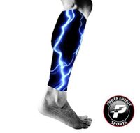 Running Training Calf Leg Compression Sleeve Pair Blue Lightning