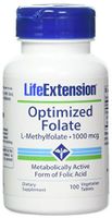 Life Extension Optimized Folate L-Methylfolate 1000 mcg Vegetarian Tablets 2 Pack