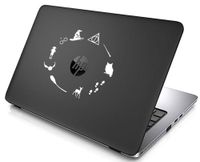 Die-cut vinyl decal sticker HP for laptop car window locker mirror (White, 5 inch)