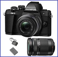 Olympus OM-D E-M10 Mark II (14-42mm IIR & 40-150mm Lenses, Black)