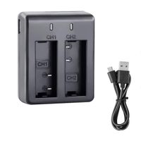 ZOMFOM Action Camera Charger, Dual Battery Charger with USB and Micro USB Charging Interface, Compatible with AKASO/Apeman/Campark/Victure/Crosstour/Dragon Touch/BOIFUN/COOAU Sport Cam etc