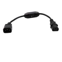 C14 to C13 Power Cord with Switch 10A/250V PDU Extension Power Cord 1ft/30cm