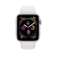 Apple Watch Series 4 (GPS + Cellular, 44mm) - Silver Aluminium Case with White Sport Band (Renewed)