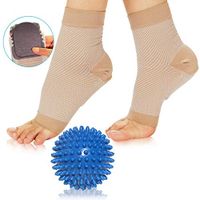 Foot Compression Sleeves, Plantar Fasciitis Socks with Arch Support 20-30 mmHg, Poron Cushion Insert for Heel Support with Spiky Massage Ball, Increase Blood Circulation, Reduce Foot Swelling