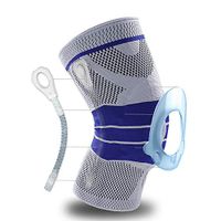 Knee Brace, Knee Support Compression Sleeve with Side Stabilizers + Silicone Patella Gel Pad for Meniscus Tear,Arthritis,Jogging,Sports,Running Men Women(Single) (Gray, Large) …