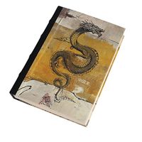 Handmade Planner Diary,Chinese Dragon, Eco-Friendly, Acid-Free Handmade Paper, Flat Open, Hard Bound, Address Book, Genuine Leather Spine, 125 GSM, 176 Pages