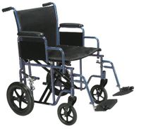 Bariatric Heavy Duty Wheelchair with Swing Away Footrest, 20" Seat, Blue