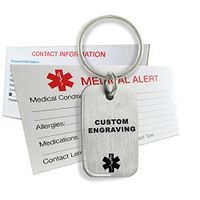 My Identity Doctor - Custom Engraved Medical Alert Dog Tag Keychain, 316L Stainless Steel, Black Symbol
