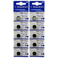 BlueDot Trading CR1220 Lithium Battery, 10 Count