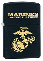 Zippo Lighter: USMC Marine Corps Logo - Black Matte 79707
