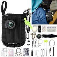 Firwood Wilderness Survival Grenade Kit, 30 in 1 Emergency First Aid Pack,550 Paracord,Fire Starter,Whistle,Wire Saw,Fishing Hook,for Hiking Camping