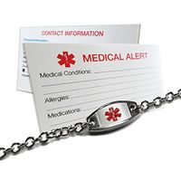 My Identity Doctor - Engraved On Blood Thinners Small and Light Medical Alert Bracelet, Stainless Steel, ID Card Included