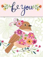 Punch Studio Molly & Rex Words in Bloom Pocket Note Pad (Be You Birdy)