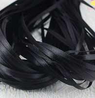 3mm 20yd Satin Ribbon Bow Packing Garment Braided Barrettes Floral Party School DIY (Black)