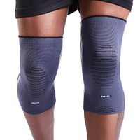 BERTER Knee Compression Sleeve Support for Running, Jogging, Sports - Brace for Joint Pain Relief, Arthritis and Injury Recovery - A Pair (Grey-Blue, X-Large(20.5-23.0"))
