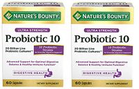 Nature's Bounty Ultra Probiotic 10, 60 Count, 2 Pack