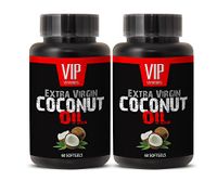 Weight Loss Supplements for Men That Actually Work - Extra Virgin Coconut Oil - Extra Virgin Coconut Oil Pills - 2 Bottles 120 Softgels