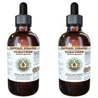 Cleavers Alcohol-Free Liquid Extract, Organic Cleavers (Galium aparine) Above-Ground Parts, Organic Dried Glycerite Hawaii Pharm Natural Herbal Supplement 2x2 oz