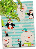 24" X 100' Chilly Chums Gift Wrap