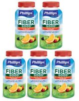 Phillips' Fiber Good Daily Supplement + Energy Support Gummies, 80 Count (Pack of 5)