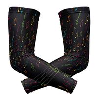LEVEIS Colorful Music Note Arm Sleeves UV Protection for Men Women Sunblock Protective Gloves Running Golf Cycling Driving Long Arm Cover 1 Pair