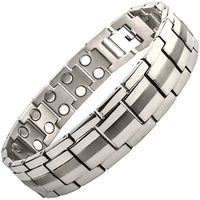Mens Magnetic Bracelets for Arthritis Pain Carpal Tunnel Tennis Elbow Joint Wrist Golf Gifts for Men 4 in 1 Titanium Bracelet-All SIZES-ST42 (22.5 cm/8.85 in)