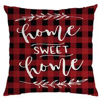 Merry Christmas Throw Pillow Case, Christmas Tree Cotton Linen Winter Deer Pillow Covers, Home Decorative Throw Pillow Case Cushion Cover with Words for Sofa Couch 18 x 18 in (D)