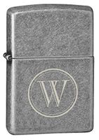 Personalized Zippo Armor Antique Silver Plated Lighter with Free Initial Laser Engraving