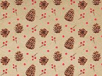 Gift Wrap Paper - 30 inches x 25 feet - Kraft Pinecones