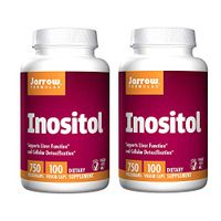 Jarrow Formulas Inositol Supports Liver Function and Cellular Detoxification 750 Milligrams Dietary Supplement - 100 Veggie Caps (Pack of 2)
