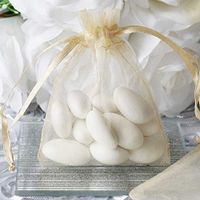 Efavormart 10PCS Champagne Organza Gift Bag Drawstring Pouch Wedding Favors Bridal Shower Treat Jewelry Bags - 3"x4"