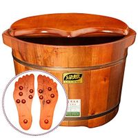 Bassin De Pédicure,Maison bain de Pieds Spa Baril en Bois Bassin en Bois (avec des particules de Massage)