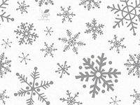 Silver Snowflakes On White Gift Wrapping Tissue Paper for Art DIY Crafts in Bulk # 789~10 Large Sheets Size 20" x 30"