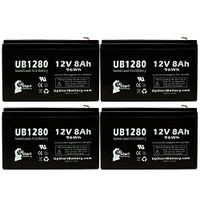 4 Pack Replacement for APC Back-UPS RS 500VA BR500I Battery - Replacement UB1280 Universal Sealed Lead Acid Battery (12V, 8Ah, 8000mAh, F1 Terminal, AGM, SLA) - Includes 8 F1 to F2 Terminal Adapters