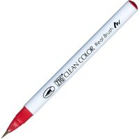 Kuretake ZIG Clean Color Real Brush Pen, Geranium Red Ink