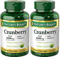 Nature's Bounty Cranberry Fruit 4200 mg, 250 Softgels (Pack of 2)