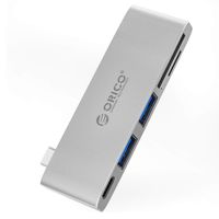 ORICO USB C Hub, 5-in-1 Data Hub with Type C 60W PD Charging, 2 USB 3.0 Ports, TF/SD Card Slot for iPhone, iPad, Laptop, MacBook Air Pro, and More