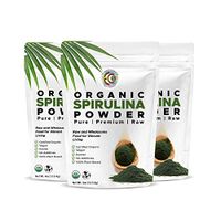 Earth Circle Organics | Organic Spirulina Powder, Kosher, Raw and Non-Irradiated | Pure Vegan Protein | Premium Superfood, High in Amino Acids and Antioxidants