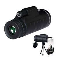 B-Qtech Monocular Telescope for Smartphone, High Powered 40x60 Monocular with Smartphone Holder & Compass & Tripod, Waterproof One-hand Focus for Bird Watching, Camping, Hiking, Match, Concert, Travel