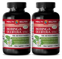 Organic Moringa Leaf Powder - Moringa OLEIFERA Extract 1200 - Immune System Booster 2 Bottles, 120 Capsules